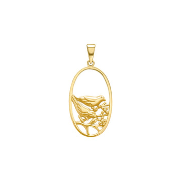 Birds Small Solid Yellow Gold  Pendant GPD3569